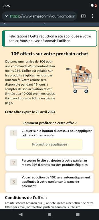 Amazon.fr 10 euro korting vanaf 25 euro