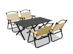 Feel Home Campingset (tafel + 4 stoelen) voor €53,95 @ iBOOD