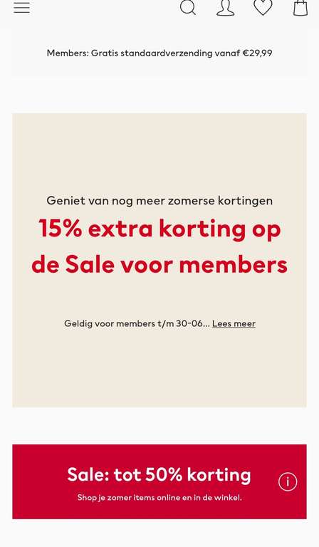H&M 15% extra korting op sale voor members