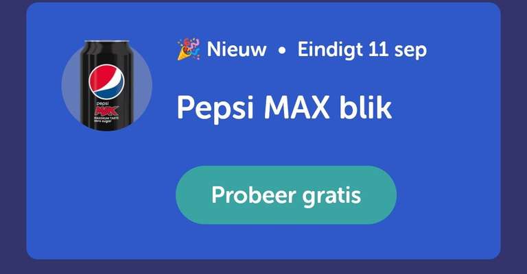 Gratis blikje Pepsi Max via Tikkie