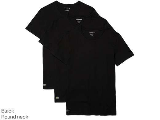3x Lacoste Basic T-Shirt (ronde of V-hals) voor €23,95 @ iBOOD