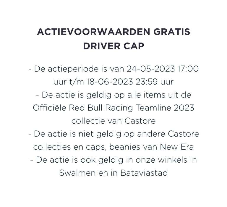 Max Verstappen Driver Cap 2023 (bij besteding van 100 euro)