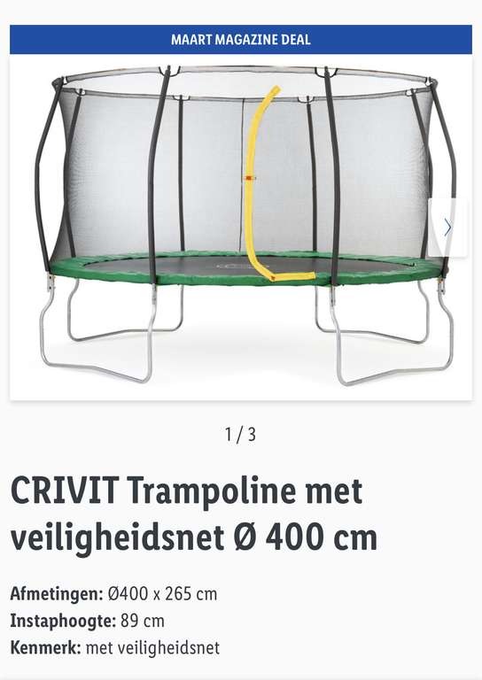 Trampoline met veiligheidsnet 400 cm doorsnee