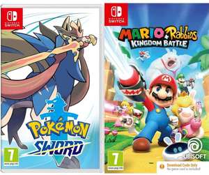 Pokemon Sword + Mario Rabbids : Kingdom battle (Nintendo Switch) @Amazon UK