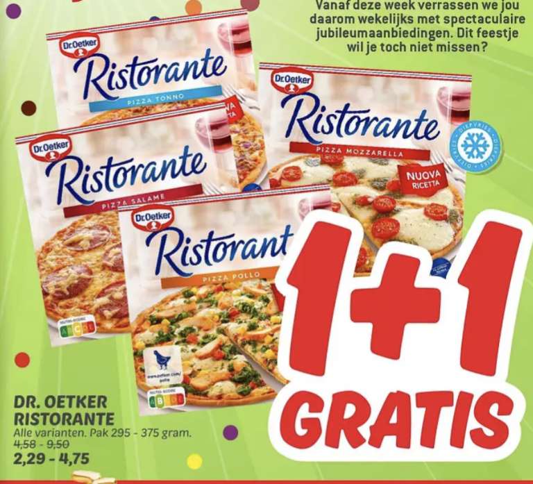 Dr. Oetker Ristorante pizza's 1+1 gratis