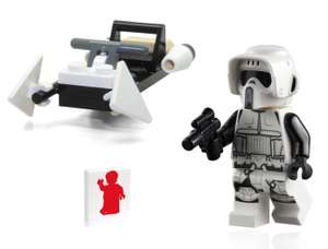 Lego Star Wars Scout Trooper minifiguur met Speeder bike minibuild & Pools magazine