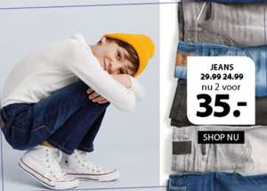2 jongens jeans voor €35,00 met code €31,50