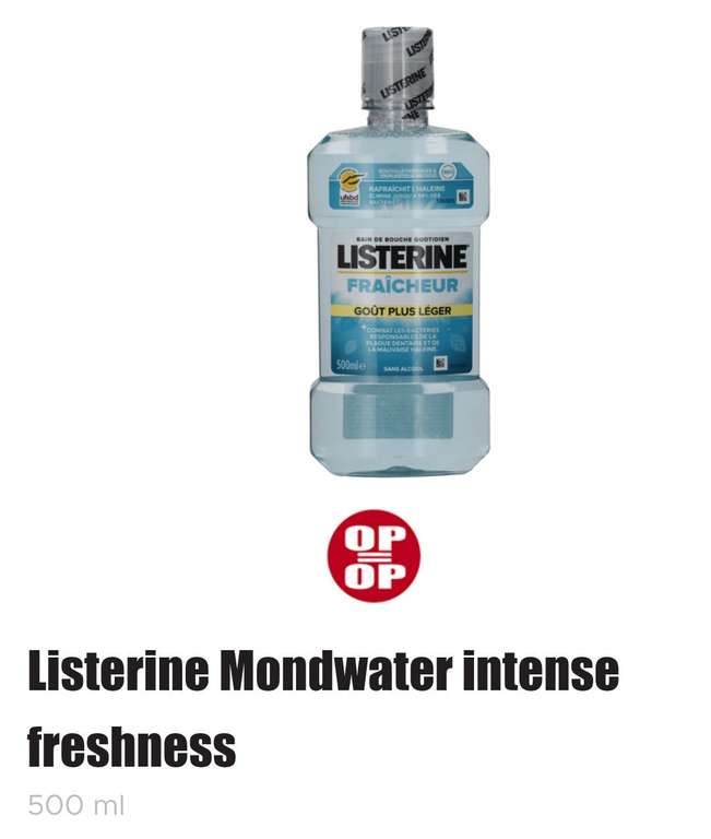 Listerine mondwater 500 ml Intense freshness/Coomint mild