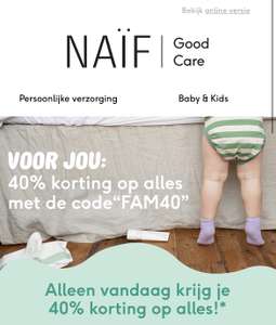 Naif 40% korting met code
