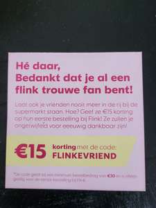 €15 korting bij Flink op minimaal bestelbedrag van €30 (nieuwe klanten) @ Flink