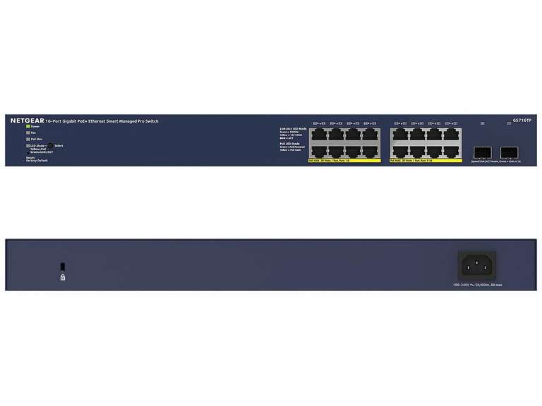 Netgear GS716TP Smart Switch | 16x Gigabit Ethernet | PoE+ @iBOOD