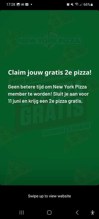 New York pizza 2e pizza gratis