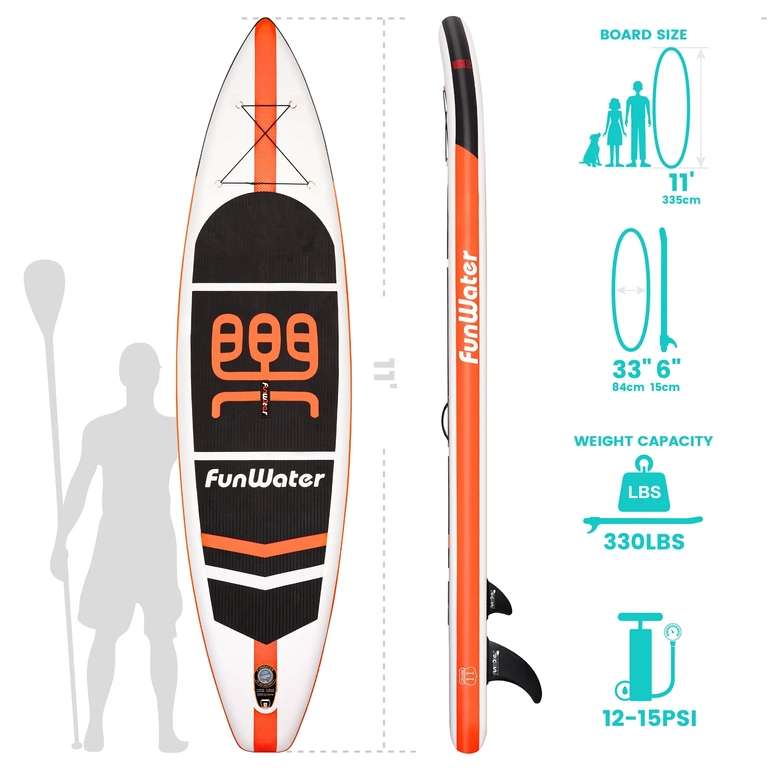 Funwater Feath-r-Lite 10′ all-round SUP board voor €122,59 @ DHgate