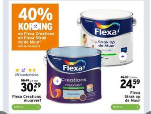 40% korting op Flexa creations en Flexa strak op de muur