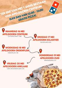 (Lokaal Apeldoorn) Gratis lunch pizza afhalen bij Domino's