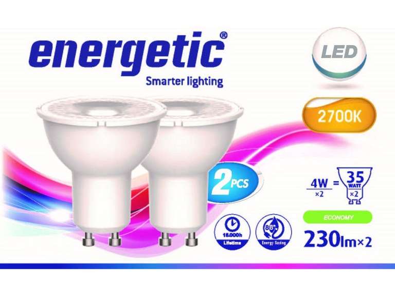 4x Energetic LED Spot | 4 Watt | GU10 €5 @ iBOOD inclusief gratis verzending