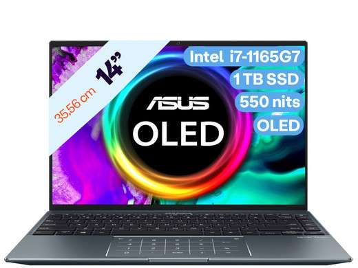 Asus 14" OLED Zenbook | Intel i7 | 16 GB| 1 TB SSD | QWERTY | UX5401EA-L7106W