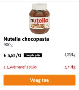 [GRENSDEAL COLRUYT BELGIË] Nutella €3,71 per kg
