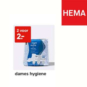 HEMA: dames hygiëne producten 2 voor €2 (was tot €5,90)