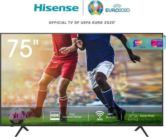 Alleen vandaag geldig: Hisense Ultra HD 4K Led-tv - 75 inch - Smart tv