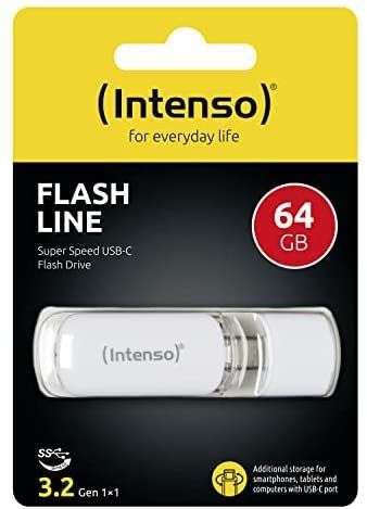Intenso Flash Line - 64 GB USB-C stick - Super Speed USB 3.2 Gen 1x1, wit