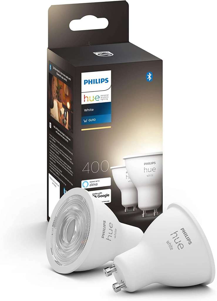Philips Hue spot 2-pack - gu10 - 400 lumen - duurzame led verlichting  warm-wit licht - dimbaar - Pepper.com