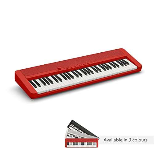 Casio CT-S1RD CASIOTONE Piano-toetsenbord met 61 aanslaggevoelige toetsen, rood