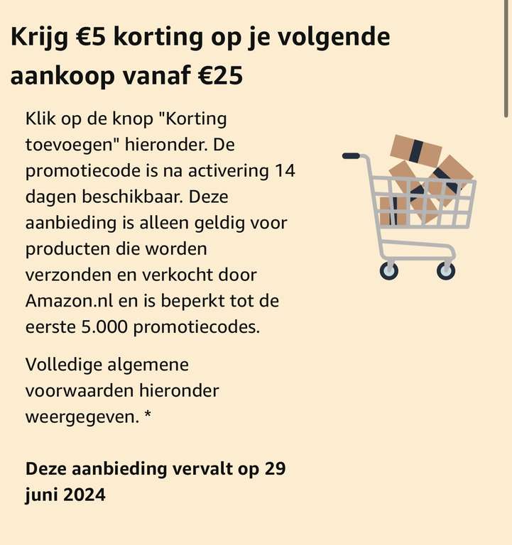 €5 korting bij Amazon.nl (vanaf €25)