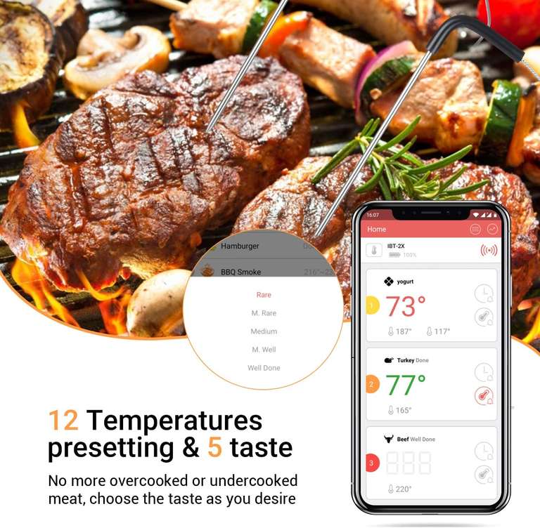 Lightning deal INKBIRD IBT-2X Digital Vlees Thermometer