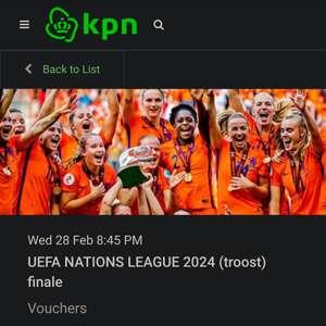 KPN klanten: Tickets oranjeleeuwinnen finale(?) Heerenveen