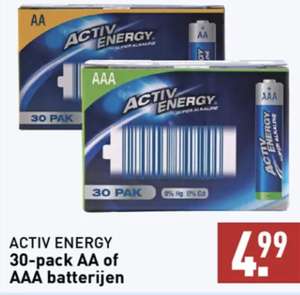 30 Alkaline batterijen (16,6 cent per stuk) AA of AAA