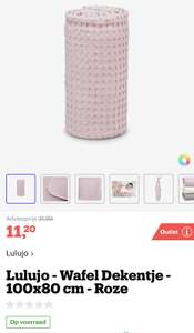 [bol.com] Lulujo - Wafel Dekentje - 100x80 cm - Roze €11,20