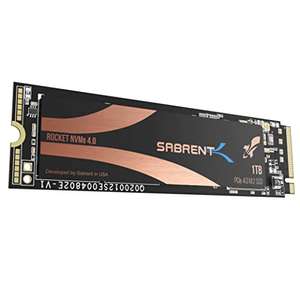 Sabrent 1TB Rocket Nvme PCIe 4.0 SSD (M.2 2280, 5000/4400 MB/s, 3D-NAND TLC, DRAM Cache, 1.65PB TBW)
