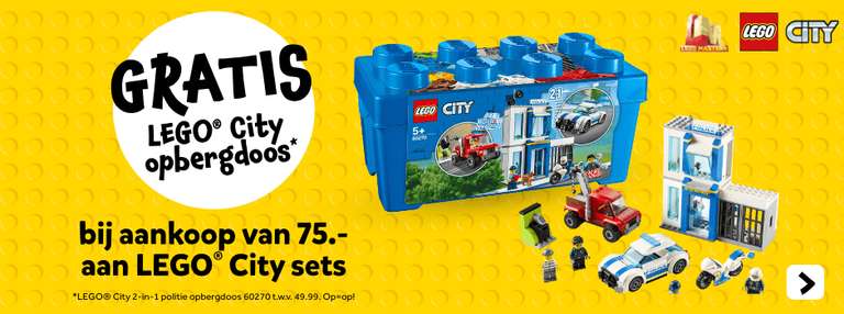 GRATIS LEGO City 2-in-1 politie opbergdoos 60270 Bij aankoop van 75.- aan LEGO City sets 