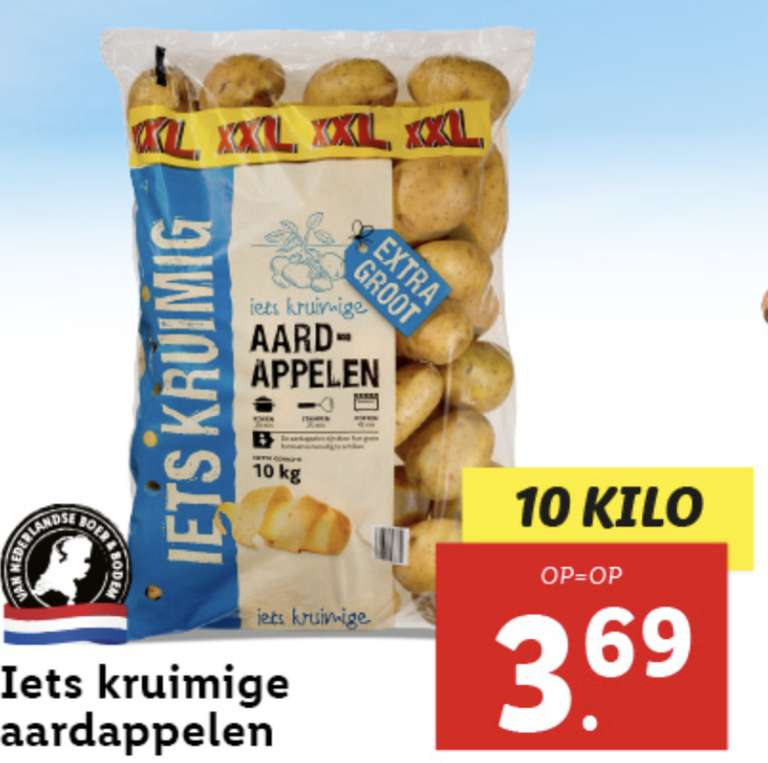 10kg Aardappelen (36,9 cent per kilo) @Lidl (folder aangepast)