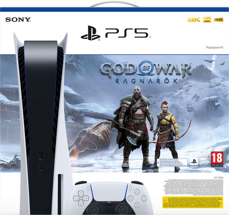PS5: PlayStation 5 + God of War Ragnarok + Extra Controller Wit