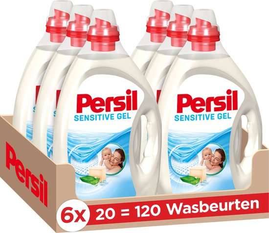 Persil Sensitive Gel - Vloeibaar Wasmiddel - Baby en Gevoelige Huid - Voordeelverpakking - 6 x 20 wasbeurten