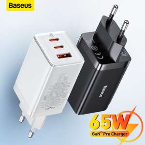 Baseus 65W Gan5 Pro oplader (Quick Charge 4.0, Power Delivery 3.0) + 100W USB-C Kabel 1m voor €20,05 @ AliExpress
