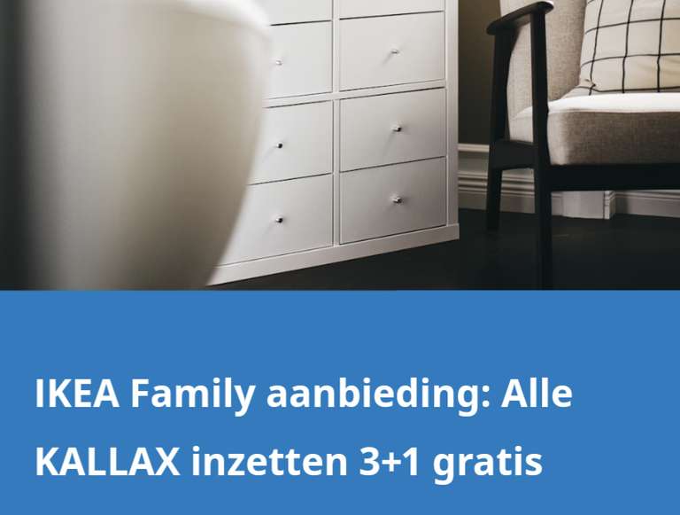 Alle KALLAX inzetten 3+1 gratis (en verlaagde prijzen) @IKEA