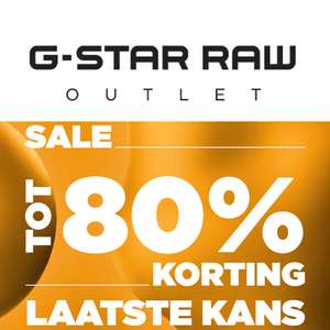 G-Star Outlet: 250+ items met 70-80% korting + nu 20% extra