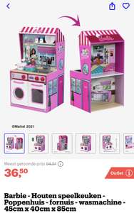 [bol.com] Barbie - Houten speelkeuken - Poppenhuis - fornuis - wasmachine - 45cm x 40cm x 85cm €36,50