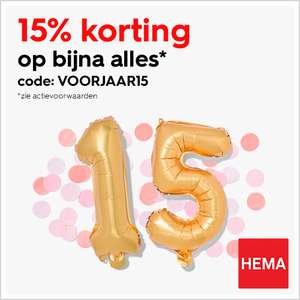 15% korting vanaf 20 euro bij Hema