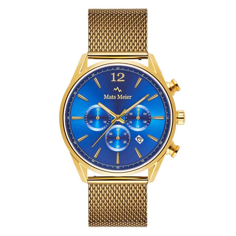 Grand Cornier chronograaf horloge blauw en goudkleurig