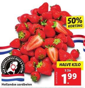 Halve kilo aardbeien €1,99 (Lidl)