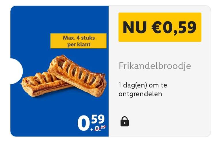 Frikandelbroodjes voor €0,59 per stuk bij de Lidl