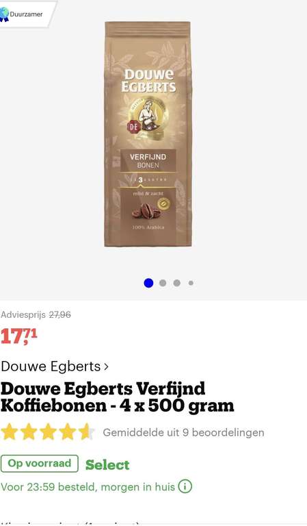 Douwe Egberts Verfijnd Koffiebonen - 4 x 500 gram