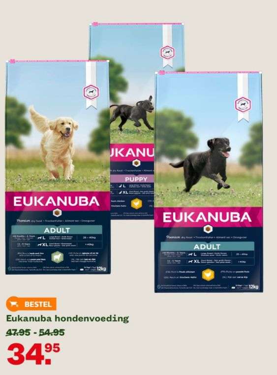 Alle soorten eukanuba hondenvoeding (12 kg) €34.95