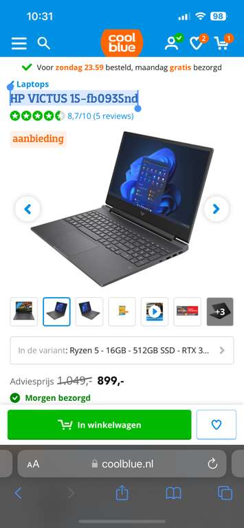 HP VICTUS 15-fb0935nd gaming laptop