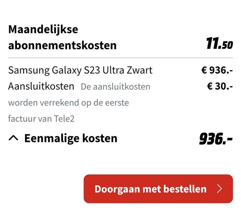 Samsung Galaxy S23 Ultra 8GB/256GB voor €627 bij inruil (€777 zonder)
