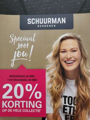 20% korting op de hele collectie + 10% op sale @ Schuurman schoenen
